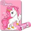 QILZO Coperta Unicorno, coperta per bambini, 100 x 140 cm, coperta per divano, letto, viaggi, coperta per bambine, regalo di compleanno, Natale, re, colore: rosa