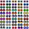 MWOOT 100 Pezzi 12MM Colorate Occhi di Vetro con Scatola, Glass Eyes per Gatto Uccelli Drago, Occhi per Pupazzi Sculture Argilla Polimerica, Creazione Bambole Gioielli, Decorate per Natale Halloween