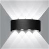 Ankey 8W LED Lampada da Parete, Moderno Bianco Freddo 6000K Applique da Parete, Nero IP65 Impermeabile Lampada a Muro per Bagno Camera da Letto Corridoio Scale