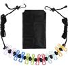 SUUEIOKL 4m Filo Stendibiancheria Portatile, Filo Stendibiancheria Retrattile da Esterno Campeggio Accessori, Filo Stendibiancheria per Esterno con 12 Mollette, Fili Stendibiancheria da Esterno Viaggio