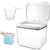 YUNXCNA Contenitore Detersivo Polvere, 4,5L Trasparenti Dispenser Detersivo Lavatrice in Plastica, Dispenser Detersivo Lavatrice con Misurino, Conservazione per Detersivo, Cibo per Gatti Lattine Organizer