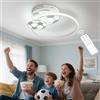 KAUCQI 46CM Lampadario Camera dei bambini LED Plafoniera Camera da letto tema Calcio Plafoniera Dimmerabile Luce con telecomando 3000K-6000K Lampade a Soffitto Cameretta Bambino 36W