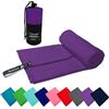 FIT&FUN Asciugamano in Microfibra Ultraleggero 39g, Telo Palestra, Sport, Viaggio e Mare, Ultra Assorbente e Antibatterico, Asciugatura Rapida, Standard 100 OEKO-TEX (Viola chiaro, 60x120 cm)
