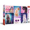 Trefl, Puzzle, Super Gatti, 1000 Elementi, Linea Neon Color, Qualità Premium, per Adulti e Bambini da 12 anni