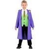 YOMIQIU Halloween Costume Clown Malvagio Bambini: Giullone Pazzo Vestito Cosplay Carnevale Uniforme Cattiva Viola Gotico Giacca Camicia Pantaloni Set Completo Abito da Horror Frac Feste a Tema (L,8-12 anni)