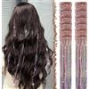 FESHFEN Tinsel Extension Capelli con clip, 12 Pezzi Glitter per Capelli Accessori da Festa e Look Fatina Kit Strass per Donne, Multicolore 50 cm