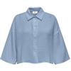 JdY Jdytheis Life Crop Shirt Wvn Noos Camicia Regular Fit con Colletto e Maniche a 3/4, Soft Chambray, XL Donna