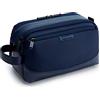 BAGSMART Borsa da toilette da uomo, Regali per Viaggiatori, Organizer per Cultura da Viaggio, in Pelle, Doppio Kit Sacchetto da Barba Impermeabile per Accessori da Cultura, Blu Mare