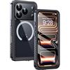 Lanhiem Cover per iPhone 17 Pro Max Impermeabile - Antiurto [Compatibile con MagSafe] Infrangibile 360 Subacquea Integrata IP68 Waterproof Chantier Antipolvere per iPhone 17 ProMax,Nero