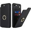 SailorTech per iPhone 7 Plus Custodia con portacarte, iPhone 8 Plus Custodia telefonica ad anello con supporto per carta di credito Custodia per iPhone 7 Plus/8 Plus-Nero