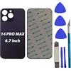Peixiong Sostituzione del coperchio del vetro posteriore 14 Pro Max per iPhone 14 Pro Max Sostituzione del vetro posteriore posteriore da 6,7 '' con kit di strumenti di riparazione,Colore:Viola scuro