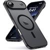Oududianzi-Cover per iPhone Air Compatibile con MagSafe, Custodia Traslucida Posteriore PC Silicone TPU Bumper, Protezione Della Fotocamera, Cover Militare Antiurto Anti-Impronte-Nero