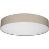 REV Lampada da soffitto - Lampada da soffitto per camera da letto, soggiorno e cucina, rotonda, 70 cm, con paralume in tessuto in stile vintage, color tortora
