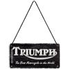 Nostalgic-Art Targa da Appendere, Triumph - Logo Black Wood - Idea Regalo per Accessori per Moto, in Metallo, Design retrò per Decorazione, 10 x 20 cm