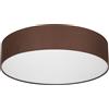 REV Lampada da soffitto - Lampada da soffitto rotonda 50 cm con paralume in tessuto in stile vintage - ideale per camera da letto e soggiorno, marrone