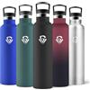 Motswedi Borraccia Termica, 1000 ml Senza BPA, 2 Coperchi (Incl. Cannuccia), Borraccia Acciaio Inox, 304 Acciaio Inossidabile, Borracce Ideale per Ufficio, Campeggio, Palestra - Nero