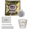 Amanti taste and passion Cialde Moka Gold Linea Oro - 150 Cialde Caffè dal Gusto Raffinato - Miscela Arabica - Confezione Zucchero, Palettina, Bicchierino - Campania - Torrefazione Artigianale
