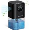 Homtronics Deumidificatore Casa Muffa, Homtronics Deumidificatore Portatile 1.7L, Silenzioso Deumidificatori, Automatico, Timer 24 ore, Luce Ambientale a 7 Colori per Camera da Letto, Guardaroba, Bagno (Nero)