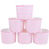 Webake 50 Pezzi Pirottini di Carta per Muffin Cupcake Stampo Muffin per Cioccolatini Gelatine Dessert Torta Matrimoni Compleanni Feste Forma di Striscia Rosa