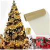 YITONGFU Ornamenti Per Alberi Di Natale, Nastro In Rete Metallica, Rotolo Di Rete Per Decorazioni Natalizie, Ghirlanda Di Scale Natalizie ghirlande metalliche scintillanti26X910CM (oro)