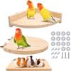 Fahibin 3 Pezzi Piattaforma Pappagallo, Piattaforma per uccelli con supporto, Uccelli Stand per Parco Giochi Gabbia Accessori,(Quadrato, Semicircolare, a Forma di Ventaglio)