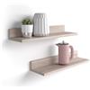 Mobili Fiver, Coppia Mensole Rachele, 80 cm, Olmo Perla, Nobilitato, Mensole da muro Camera, Corridoio, Cucina, Ingresso, Soggiorno, Ufficio, Made in Italy