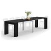 Mobili Fiver, Tavolo Consolle Allungabile con porta prolunghe Easy, 45(305) x 90 cm, Nero Frassino, fino a 12 posti, Consolle da Ingresso, Soggiorno, Made in Italy