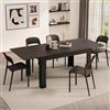 Mobili Fiver, Tavolo allungabile Cucina, Easy, 140(220) x90 cm, Nero Frassino, per 6-8 persone, Tavolo Cucina, Made in Italy