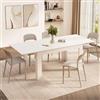 Mobili Fiver, Tavolo allungabile Cucina, Easy, 140(220) x90 cm, Bianco Frassino, per 6-8 persone, Tavolo Cucina, Made in Italy