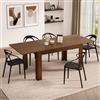Mobili Fiver, Tavolo allungabile Cucina, Easy, 140(220) x90 cm, Noce Canaletto, per 6-8 persone, Tavolo Cucina, Made in Italy