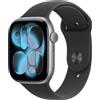 Apple Watch Series 11 GPS + Cellular, Cassa 46 mm in alluminio grigio siderale con Cinturino Sport nero - M-L