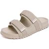 LANGYA Pantofole per diabetici da uomo, Pantofole ortopediche Comfort regolabili, Pantofole in memory foam extra larghe Piedi gonfi Sandalo comodo (Beige,42 UE)