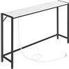 MAHANCRIS Tavolino da Ingresso, Tavolino da Divano, Tavolino Console, Struttura Metallica, Stile Minimalista, per Soggiorno, Corridoio, Ingresso, Atrio, Bianco e Nero ACTHM112UE01