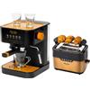ECO-DE ECODE® Set Idee Regalo Piccoli Elettrodomestici Utili per Cucina e Casa, Offerta Macchina Caffè Espresso Cialde e Macinato + Tostapane 7 Livelli - Idea Regalo per Compleanno, Matrimonio ed Amici