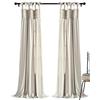 Lush Decor, Tende Lydia neutre con volant per finestra, set per soggiorno, sala da pranzo, camera da letto (coppia), 213,4 x 40 L