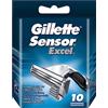 Gillette Sensor Excel - Pezzi di rasoi per gli uomini, 10 unità