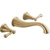 Delta Faucet T3597LF-WL Cassidy Two Handle Wall Mount Bathroom Faucet Trim, Chrome