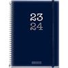 Miquelrius - Agenda Corso 23-24, da Settembre 2023 ad Agosto 2024, 12 mesi, Dimensioni 15 x 21,3 cm, Settimana Vista, College Blu, Spagnolo-Inglese