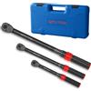 GETLITOOL Set Chiavi Dinamometriche 1/4 3/8 1/2, 3 Pezzi con Cricchetto Reversibile 72 Denti in Acciaio Legato, Chiave Dinamometrica per Bici, Moto e Auto, Gamma di Coppia 5-25Nm 10-60Nm 20-210Nm
