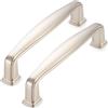 SYZOW 6 Pezzi Nichel Satinato Distanza fori 128mm Maniglie per mobili da cucina maniglie per mobili maniglie cucina (Nichel Satinato)