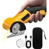 WAIZHIUA Forbici elettriche, taglierina di cartone a batteria, taglierina di cartone elettrico con 2 lame affilatrici per elmi, forbici universali a batteria per carta, cartone, tappeti, feltro