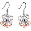 YAFEINI Orecchini a Forma di Orso per le Signore le Ragazze le Tazze di Miele in Argento 925 gli Orecchini Pendenti i Gioielli Dell'orso il Regalo (Koala)