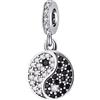 MariaFonte Charm New 2025 Compatibile Tutte Marche Pendente Yin Yang per Bracciale Collana Compleanno Anniversario Ciondoli Originale Argento 925 Mamma Bead Portafortuna Cuore Natale
