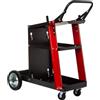 IMJ-Global Carrello per Saldatrice MMA MIG TIG | Dimensioni Totali 70x39x88 cm | Carico Max 60 Kg | 2 Ripiani per Accessori | Ripiano per Bombola | 2 Ganci per Torcia | con Ruote