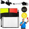 Muexoee Kit Arbitro Calcio IncludeFischietto, Yellow Red for Cartellini Arbitro, Calcio Dispositivo per Il Sorteggio, Adatto per Le Partite