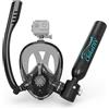 CHIKADIV Maschera subacquea con mini bombola da 0,5 l, pu respirare sott'acqua per 6 minuti, utilizzata per immersioni ricreative e salvataggio di emergenza A Green