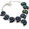 Fatto a mano Collana pietre preziose fossili ammolite catena regolabile gioielli fatti a m...