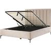Beliani Letto Matrimoniale con Contenitore in Velluto tortora 160 x 200 cm
