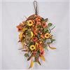 BestAlice 50 cm, ghirlanda autunnale a goccia, da appendere alla parete, con zucca e foglie d'acero, decorazione per porta d'ingresso, decorazione del Ringraziamento, A