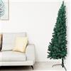 Tidyard Albero di Natale Artificiale a metà Supporto Verde 180 cm PVC,Mezzo Albero di Natale da Parete,Albero di Natale Artificiale Sottile,con Supporto,metà di Un Albero Normale,Mezzo Tondo